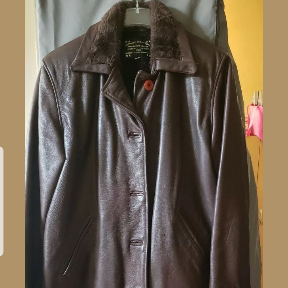 EDMIRE NEW YORK BROWN LEATHER JACKET